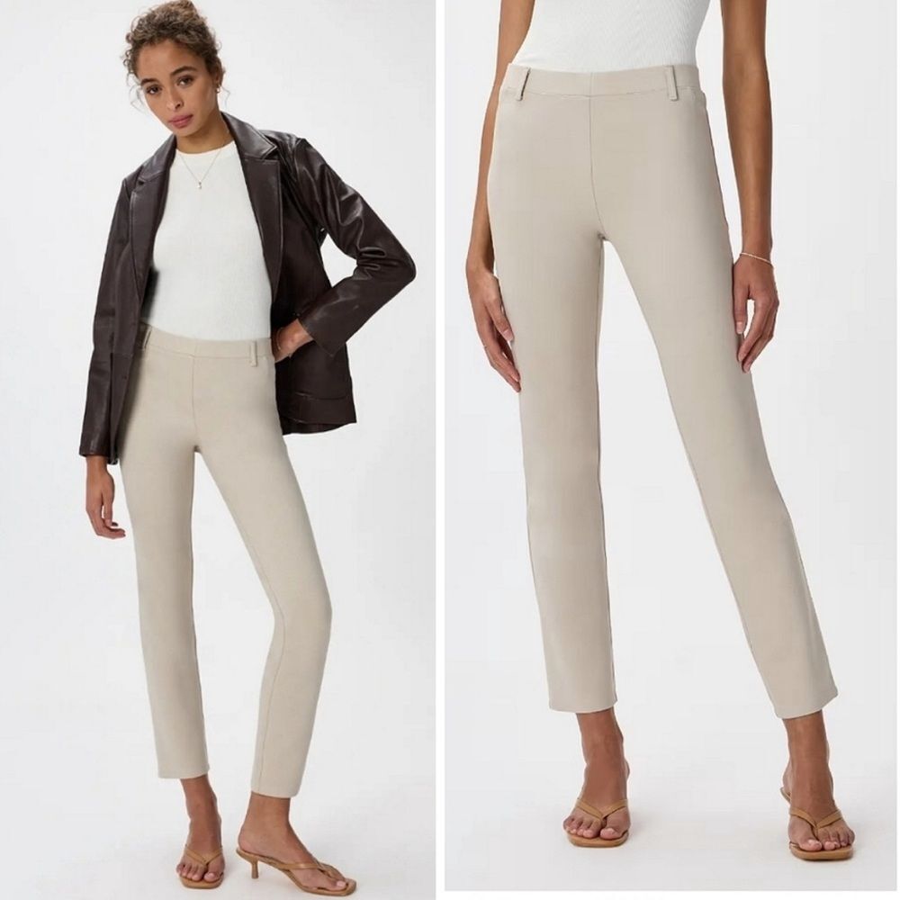 Quince Ecru Ultra Stretch Ponte Straight Leg Ankle Pants Size Small